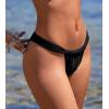 imageCUPSHE Womens Swimsuit Bikini Bottom with Short Sarong Ruffled Low Waisted Bathing Suit High Cut Cheeky BottomBlack