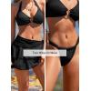imageCUPSHE Womens Swimsuit Bikini Bottom with Short Sarong Ruffled Low Waisted Bathing Suit High Cut Cheeky BottomBlack