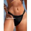 imageCUPSHE Womens Swimsuit Bikini Bottom with Short Sarong Ruffled Low Waisted Bathing Suit High Cut Cheeky BottomBlack