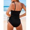 imageCUPSHE Womens Tankini Sets Adjustable Straps Two Piece Swimsuit High Waisted Bottom Bathing SuitBlack