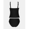 imageCUPSHE Womens Tankini Sets High Neck Mesh Cutouts Two Piece Bathing Suits Adjustable Straps Mid Rise SwimwearBlack