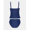 imageCUPSHE Womens Tankini Sets High Neck Mesh Cutouts Two Piece Bathing Suits Adjustable Straps Mid Rise SwimwearNavy Blue