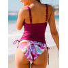 imageCUPSHE Womens Tankini Sets Square Neck High Waisted Two Piece Bathing Suits Adjustable Straps Drawstring SwimwearDeep MagentaFloral