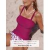 imageCUPSHE Womens Tankini Sets Square Neck High Waisted Two Piece Bathing Suits Adjustable Straps Drawstring SwimwearPurple RedFloral