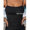 imageCUPSHE Womens Tankini Sets Two Piece Swimsuit Square Neck Mesh Bathing Suit Adjustable Spaghetti Straps DrawstringBlack