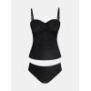 imageCUPSHE Womens Tankini Sets Two Piece Swimsuit Sweetheart Neck Removable Straps Wrapped Molded CupsBlack
