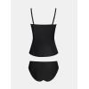 imageCUPSHE Womens Tankini Sets Two Piece Swimsuit Sweetheart Neck Removable Straps Wrapped Molded CupsBlack