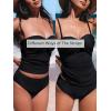 imageCUPSHE Womens Tankini Sets Two Piece Swimsuit Sweetheart Neck Removable Straps Wrapped Molded CupsBlack