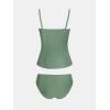 imageCUPSHE Womens Tankini Sets Two Piece Swimsuit Sweetheart Neck Removable Straps Wrapped Molded CupsDark Green