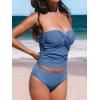 imageCUPSHE Womens Tankini Sets Two Piece Swimsuit Sweetheart Neck Removable Straps Wrapped Molded CupsDusty Blue