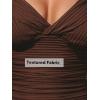 imageCUPSHE Womens Tankini Sets Two Piece Swimsuit V Neck Bathing Suit Adjustable Spaghetti Straps Ruched Mid Rise TexturedBrownWhite Dot
