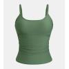 imageCUPSHE Womens Tankini Top Swimsuit Only Scoop Neck Ruched Bathing Suit TopDark Sage