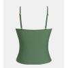 imageCUPSHE Womens Tankini Top Swimsuit Only Scoop Neck Ruched Bathing Suit TopDark Sage