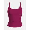 imageCUPSHE Womens Tankini Top Swimsuit Only Scoop Neck Ruched Bathing Suit TopMagengta