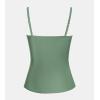 imageCUPSHE Womens Tankini Top Swimsuit Only Sweetheart Neck Wrapped Front Bandeau Bathing Suit Top Ruched Removable StrapsArmy Green