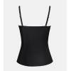 imageCUPSHE Womens Tankini Top Swimsuit Only Sweetheart Neck Wrapped Front Bandeau Bathing Suit Top Ruched Removable StrapsBlack