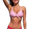 imageCUPSHE Womens Bikini Top Swimsuit Bandeau Top Back Tie with Removable Shoulder StrapsRose Pink