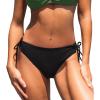 imageCUPSHE Womens Swimsuit Bikini Bottom Reversible Color Block Low Rise Side Strappy Self TieDark GreenBlack