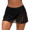imageCUPSHE Womens Swimsuit Bikini Bottom Swim Skirt Glitter Mesh Full Coverage Irregular HemBlack