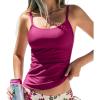 imageCUPSHE Womens Tankini Top Swimsuit Only Scoop Neck Ruched Bathing Suit TopMagengta