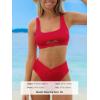 imageCUPSHE Womens Bikini Sets Two Piece Swimsuit High Waisted Square Neck Cutout Wide Straps Tank High Cut Cheeky BottomCrimson Red