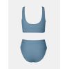 imageCUPSHE Womens Bikini Sets Two Piece Swimsuit Scoop Neck Tank Wide Straps Midkini StitchingBlue