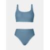 imageCUPSHE Womens Bikini Sets Two Piece Swimsuit Scoop Neck Tank Wide Straps Midkini StitchingBlue