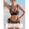 imageCUPSHE Womens Bikini Sets Two Piece Swimsuit V Neck Lace Sexy Bathing Suit Scalloped Trim Low Rise Side Self TieBlackLace Floral