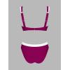 imageCUPSHE Womens Bikini Sets Two Piece Swimsuit V Neck U Wire High Waisted Color Block Cutout Adjustable Straps Back HookMagenta PurpleWhite