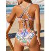 imageCUPSHE Womens Bikini Sets Underwire Scoop Neck Double Straps Self Tied Crisscross Bathing Suit High RiseWhiteBoho