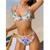 imageCUPSHE Womens Bikini Sets Underwire Scoop Neck Double Straps Self Tied Crisscross Bathing Suit High RiseWhiteBoho