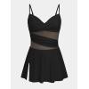 imageCUPSHE Womens One Piece Swim Dress Sweetheart Neck Wrapped Mesh Bathing Suit Adjustable Straps SwimsuitBlack