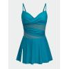 imageCUPSHE Womens One Piece Swim Dress Sweetheart Neck Wrapped Mesh Bathing Suit Adjustable Straps SwimsuitTeal Blue