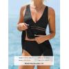 imageCUPSHE Womens One Piece Swimsuit Bathing Suit V Neck Swimdress Mesh Adjustable Wide Straps Swim SkirtBlackWhite