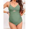 imageCUPSHE Womens One Piece Swimsuit Maternity Wrapped Front Ruched Pregnancy Bathing Suit Back Hook CutoutGreen