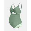 imageCUPSHE Womens One Piece Swimsuit Maternity Wrapped Front Ruched Pregnancy Bathing Suit Back Hook CutoutGreen