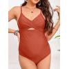 imageCUPSHE Womens One Piece Swimsuit Maternity Wrapped Front Ruched Pregnancy Bathing Suit Back Hook CutoutRed