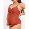imageCUPSHE Womens One Piece Swimsuit Maternity Wrapped Front Ruched Pregnancy Bathing Suit Back Hook CutoutRed
