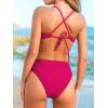 imageCUPSHE Womens One Piece Swimsuit Sweetheart Neck Ruffled Bathing Suit Cutouts Adjustable Self Tie Strappy SwimwearMagenta
