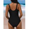 imageCUPSHE Womens One Piece Swimsuit Sweetheart Neck Wide Adjustable Straps Ruched Front Keyhole Bathing SuitBlack