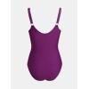 imageCUPSHE Womens One Piece Swimsuit Sweetheart Neck Wide Adjustable Straps Ruched Front Keyhole Bathing SuitDark Purple