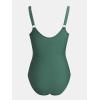 imageCUPSHE Womens One Piece Swimsuit Sweetheart Neck Wide Adjustable Straps Ruched Front Keyhole Bathing SuitGreen