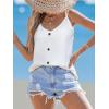 imageCUPSHE Womens Tank Tops Sleeveless Summer Top Spaghetti Strap Botton Down Shirts Beach Vacation Outfits CoverupsWhite