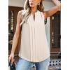 imageCUPSHE Womens Top Lace Split Neck Sleeveless Shirts Dressy Tank Coverup 2025 Fashion Blouse Summer CasualBeige