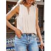 imageCUPSHE Womens Top Lace Split Neck Sleeveless Shirts Dressy Tank Coverup 2025 Fashion Blouse Summer CasualBeige