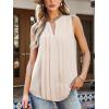 imageCUPSHE Womens Top Lace Split Neck Sleeveless Shirts Dressy Tank Coverup 2025 Fashion Blouse Summer CasualBeige