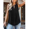 imageCUPSHE Womens Top Lace Split Neck Sleeveless Shirts Dressy Tank Coverup 2025 Fashion Blouse Summer CasualBlack