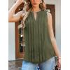 imageCUPSHE Womens Top Lace Split Neck Sleeveless Shirts Dressy Tank Coverup 2025 Fashion Blouse Summer CasualGreen