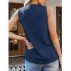 imageCUPSHE Womens Top Lace Split Neck Sleeveless Shirts Dressy Tank Coverup 2025 Fashion Blouse Summer CasualNavy