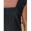 imageCUPSHE Womens Top Square Neck Short Sleeve Ruffled Shirts Dressy Tank Tops 2025 Fashion Blouse Summer CasualBlack